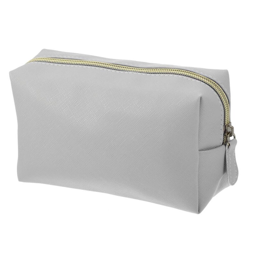 PU Leather Travel Large Make Up Brush Organizer Toiletry M Size Gray